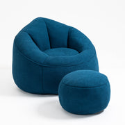 Bedding Bean Bag Sofa Chair High Pressure Foam Bean Bag Chair Adult Material with Padded Foam Padding Compressed Bean Bag With Footrest Hallohomie