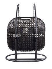 ACME Vasta Patio Swing Chair with Stand, Fabric & Wicker (1Set/3Ctn) 45084 Hallohomie