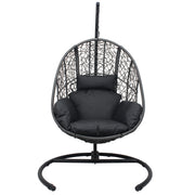 New Comming Outdoor Indoor PE wicker Swing Egg Chair Gray Color Hallohomie
